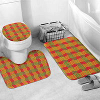 Aloha Hawaii Ilima Maile Lei Bathroom Set Palaka Inspired Hawaiian-plaid Red LT14 Mat Set Only (3 pcs) One Size Red - Polynesian Pride