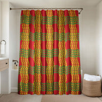 Aloha Hawaii Ilima Maile Lei Bathroom Set Palaka Inspired Hawaiian-plaid Red LT14 Shower Curtain Only Red - Polynesian Pride