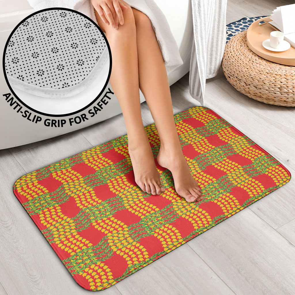 Aloha Hawaii Ilima Maile Lei Bathroom Set Palaka Inspired Hawaiian-plaid Red LT14 - Polynesian Pride