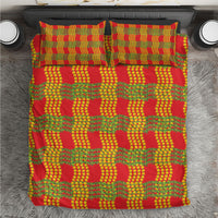 Aloha Hawaii Ilima Maile Lei Bedding Set Palaka Inspired Hawaiian-plaid Red LT14 Red - Polynesian Pride