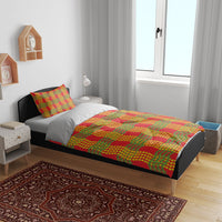 Aloha Hawaii Ilima Maile Lei Bedding Set Palaka Inspired Hawaiian-plaid Red LT14 - Polynesian Pride
