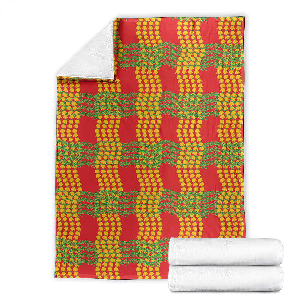 Aloha Hawaii Ilima Maile Lei Blanket Palaka Inspired Hawaiian-plaid Red LT14 - Polynesian Pride