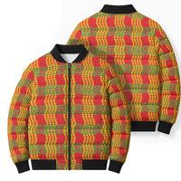 Aloha Hawaii Ilima Maile Lei Bomber Puffer Jacket Palaka Inspired Hawaiian-plaid Red LT14 - Polynesian Pride