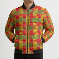 Aloha Hawaii Ilima Maile Lei Bomber Puffer Jacket Palaka Inspired Hawaiian-plaid Red LT14 - Polynesian Pride