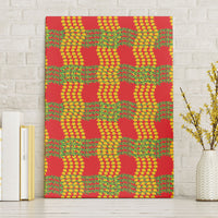 Aloha Hawaii Ilima Maile Lei Canvas Wall Art Palaka Inspired Hawaiian-plaid Red LT14 Without Frame Red - Polynesian Pride