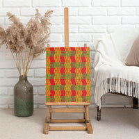 Aloha Hawaii Ilima Maile Lei Canvas Wall Art Palaka Inspired Hawaiian-plaid Red LT14 - Polynesian Pride