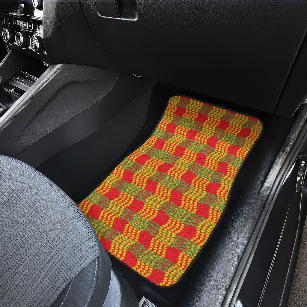 Aloha Hawaii Ilima Maile Lei Car Mats Palaka Inspired Hawaiian-plaid Red LT14 - Polynesian Pride