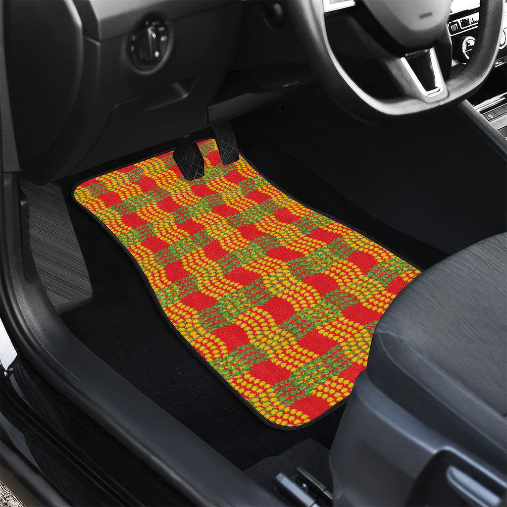 Aloha Hawaii Ilima Maile Lei Car Mats Palaka Inspired Hawaiian-plaid Red LT14 - Polynesian Pride