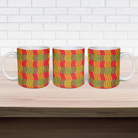 Aloha Hawaii Ilima Maile Lei Ceramic Mug Palaka Inspired Hawaiian-plaid Red LT14 - Polynesian Pride