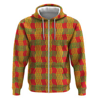 Aloha Hawaii Ilima Maile Lei Hoodie Palaka Inspired Hawaiian-plaid Red LT14 Zip Hoodie Red - Polynesian Pride