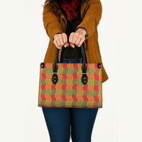 Aloha Hawaii Ilima Maile Lei Leather Bag Palaka Inspired Hawaiian-plaid Red LT14 - Polynesian Pride