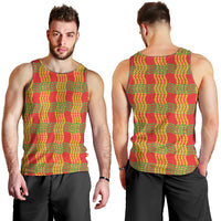 Aloha Hawaii Ilima Maile Lei Men Tank Top Palaka Inspired Hawaiian-plaid Red LT14 - Polynesian Pride