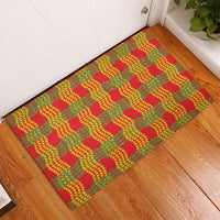 Aloha Hawaii Ilima Maile Lei Rubber Doormat Palaka Inspired Hawaiian-plaid Red LT14 - Polynesian Pride