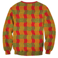 Aloha Hawaii Ilima Maile Lei Sweatshirt Palaka Inspired Hawaiian-plaid Red LT14 - Polynesian Pride
