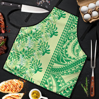 Lime Green Hibiscus Monstera Seamless Kakau Hawaii Apron LT14 Lime Green - Polynesian Pride