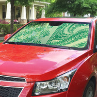 Lime Green Hibiscus Monstera Seamless Kakau Hawaii Auto Sun Shade LT14 - Polynesian Pride