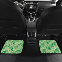 Lime Green Hibiscus Monstera Seamless Kakau Hawaii Car Mats LT14 Set 2pcs - Back Lime Green - Polynesian Pride
