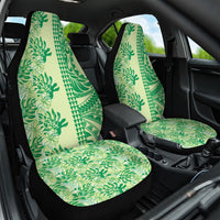 Lime Green Hibiscus Monstera Seamless Kakau Hawaii Car Seat Cover LT14 One Size Lime Green - Polynesian Pride