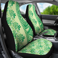 Lime Green Hibiscus Monstera Seamless Kakau Hawaii Car Seat Cover LT14 - Polynesian Pride