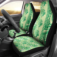 Lime Green Hibiscus Monstera Seamless Kakau Hawaii Car Seat Cover LT14 - Polynesian Pride