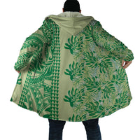 Lime Green Hibiscus Monstera Seamless Kakau Hawaii Cloak LT14 - Polynesian Pride
