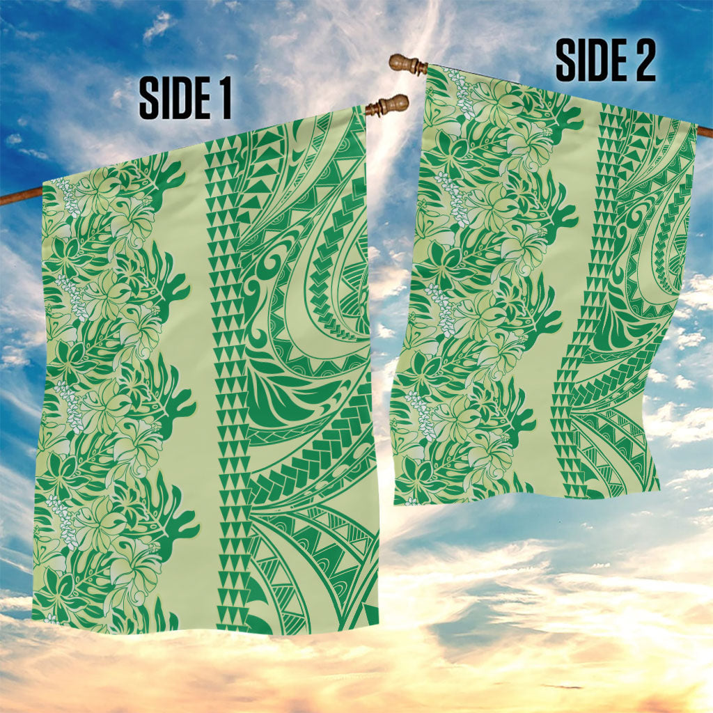 Lime Green Hibiscus Monstera Seamless Kakau Hawaii Garden Flag LT14 - Polynesian Pride
