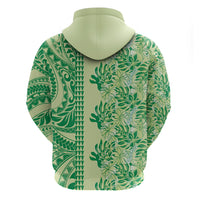 Lime Green Hibiscus Monstera Seamless Kakau Hawaii Hoodie LT14 - Polynesian Pride