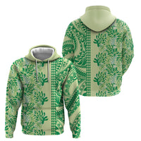 Lime Green Hibiscus Monstera Seamless Kakau Hawaii Hoodie LT14 - Polynesian Pride