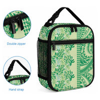 Lime Green Hibiscus Monstera Seamless Kakau Hawaii Lunch Bag LT14 - Polynesian Pride
