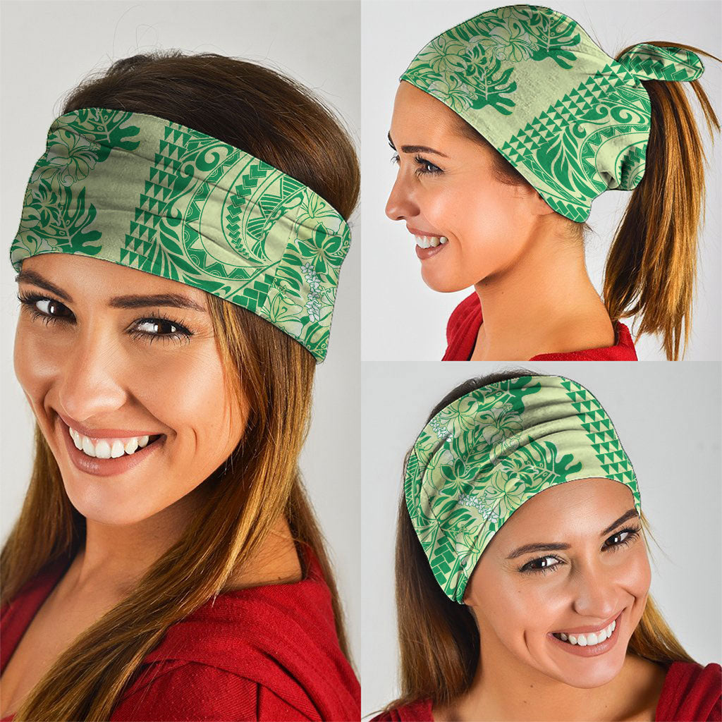 Lime Green Hibiscus Monstera Seamless Kakau Hawaii Neck Gaiter LT14 - Polynesian Pride