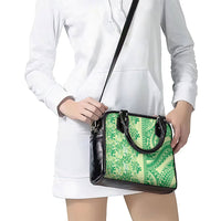 Lime Green Hibiscus Monstera Seamless Kakau Hawaii Shoulder Handbag LT14 - Polynesian Pride