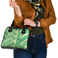 Lime Green Hibiscus Monstera Seamless Kakau Hawaii Shoulder Handbag LT14 - Polynesian Pride