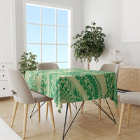 Lime Green Hibiscus Monstera Seamless Kakau Hawaii Tablecloth LT14 - Polynesian Pride