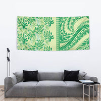 Lime Green Hibiscus Monstera Seamless Kakau Hawaii Tapestry LT14 - Polynesian Pride