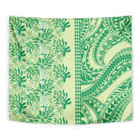 Lime Green Hibiscus Monstera Seamless Kakau Hawaii Tapestry LT14 - Polynesian Pride