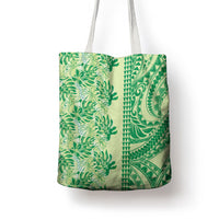 Lime Green Hibiscus Monstera Seamless Kakau Hawaii Tote Bag LT14 - Polynesian Pride