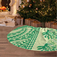 Lime Green Hibiscus Monstera Seamless Kakau Hawaii Tree Skirt LT14 - Polynesian Pride