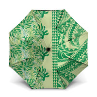 Lime Green Hibiscus Monstera Seamless Kakau Hawaii Umbrella LT14 One Size Folded 11.42 inch Opened Diameter 37.4 inch Lime Green - Polynesian Pride
