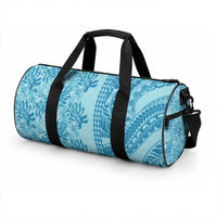 Cyan Hibiscus Monstera Seamless Kakau Hawaii Duffle Bag LT14 - Polynesian Pride