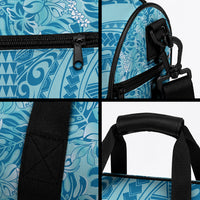 Cyan Hibiscus Monstera Seamless Kakau Hawaii Duffle Bag LT14 - Polynesian Pride