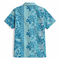Cyan Hibiscus Monstera Seamless Kakau Hawaii Hawaiian Shirt LT14 - Polynesian Pride