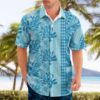 Cyan Hibiscus Monstera Seamless Kakau Hawaii Hawaiian Shirt LT14 - Polynesian Pride