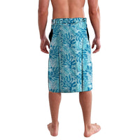 Cyan Hibiscus Monstera Seamless Kakau Hawaii Lavalava LT14 - Polynesian Pride