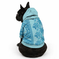 Cyan Hibiscus Monstera Seamless Kakau Hawaii Pet Hoodie LT14 - Polynesian Pride
