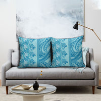 Cyan Hibiscus Monstera Seamless Kakau Hawaii Pillow Cover LT14 - Polynesian Pride