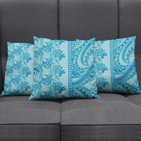 Cyan Hibiscus Monstera Seamless Kakau Hawaii Pillow Cover LT14 - Polynesian Pride