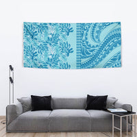 Cyan Hibiscus Monstera Seamless Kakau Hawaii Tapestry LT14 - Polynesian Pride