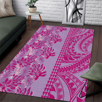 Purple Hibiscus Monstera Seamless Kakau Hawaii Area Rug LT14 Purple - Polynesian Pride