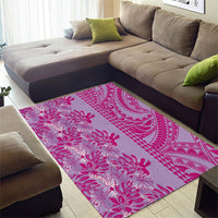 Purple Hibiscus Monstera Seamless Kakau Hawaii Area Rug LT14 - Polynesian Pride
