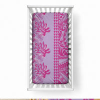 Purple Hibiscus Monstera Seamless Kakau Hawaii Baby Bed Cover LT14 28 × 52 in Purple - Polynesian Pride